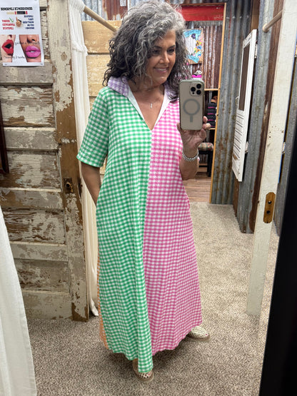Adrienne AUDREY Seersucker Gingham Dress