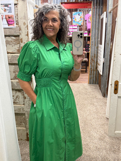 Kelly Green Midi Dress by Jodifl