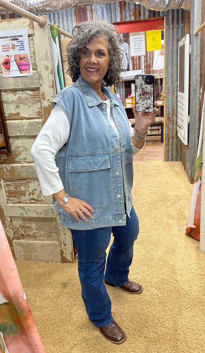 Oversized Denim Vest