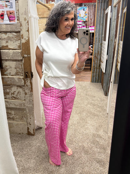 Pink Checkered Entro Pants