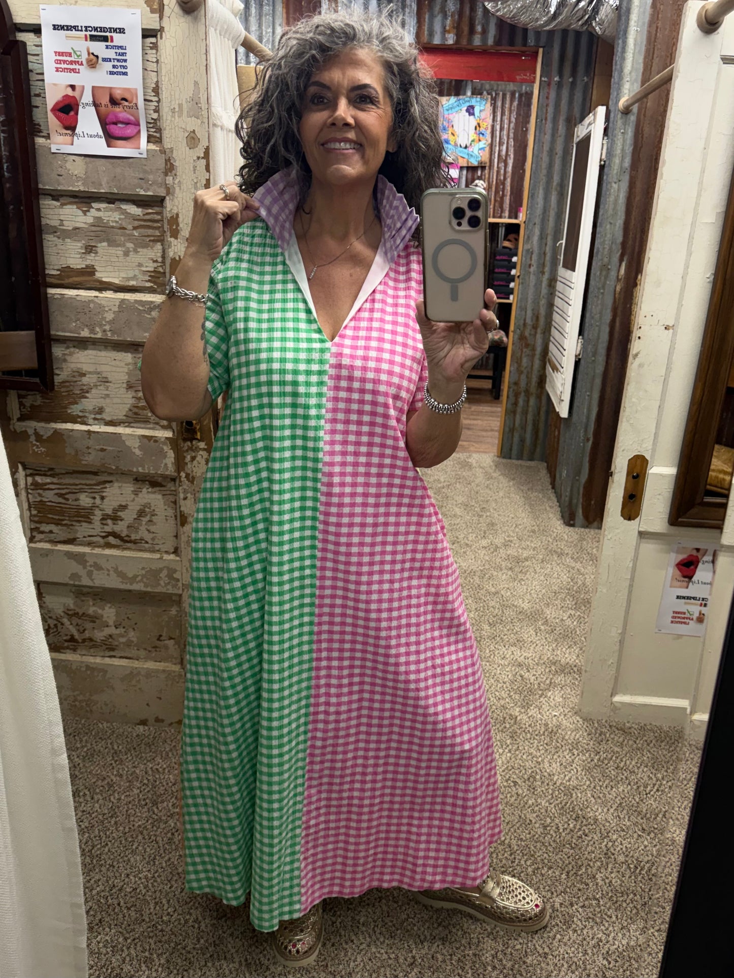 Adrienne AUDREY Seersucker Gingham Dress
