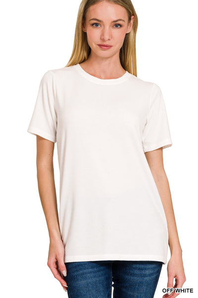 White Short Sleeve Round Neck Tee