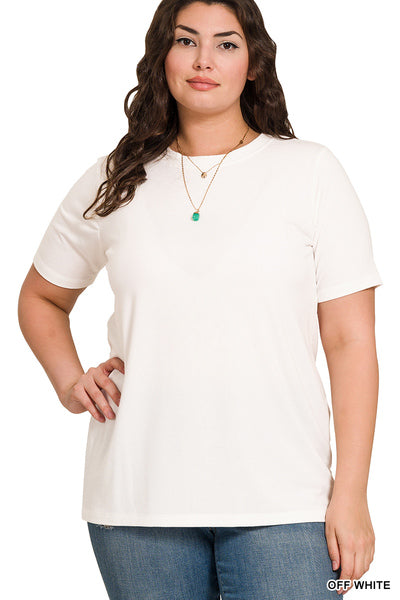 White Short Sleeve Round Neck Tee