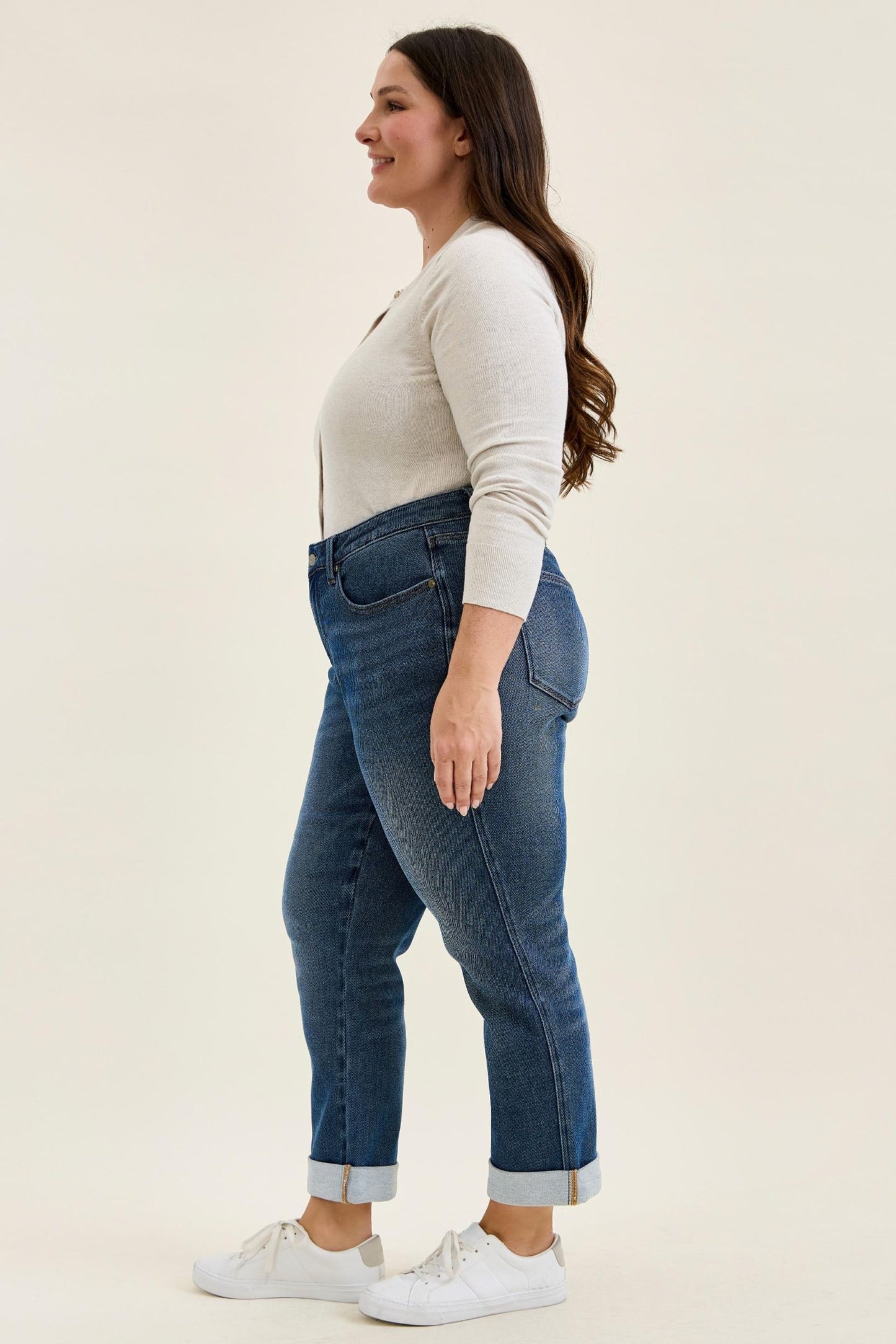 Judy Blue MR BILLIE Boyfriend DK Cozy Indigo Jeans (Knit Indigo) 881126