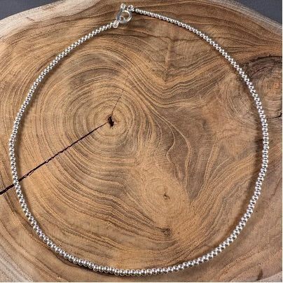 BOHO SOL 3MM Silver Ball Necklace 18" T3115-3