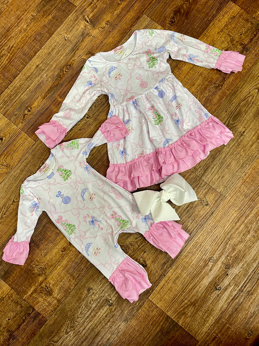 Pastel Coquette Santa Romper