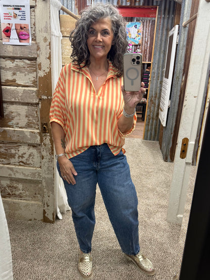 SLOAN STRIPED SUNKISSED BLOUSE