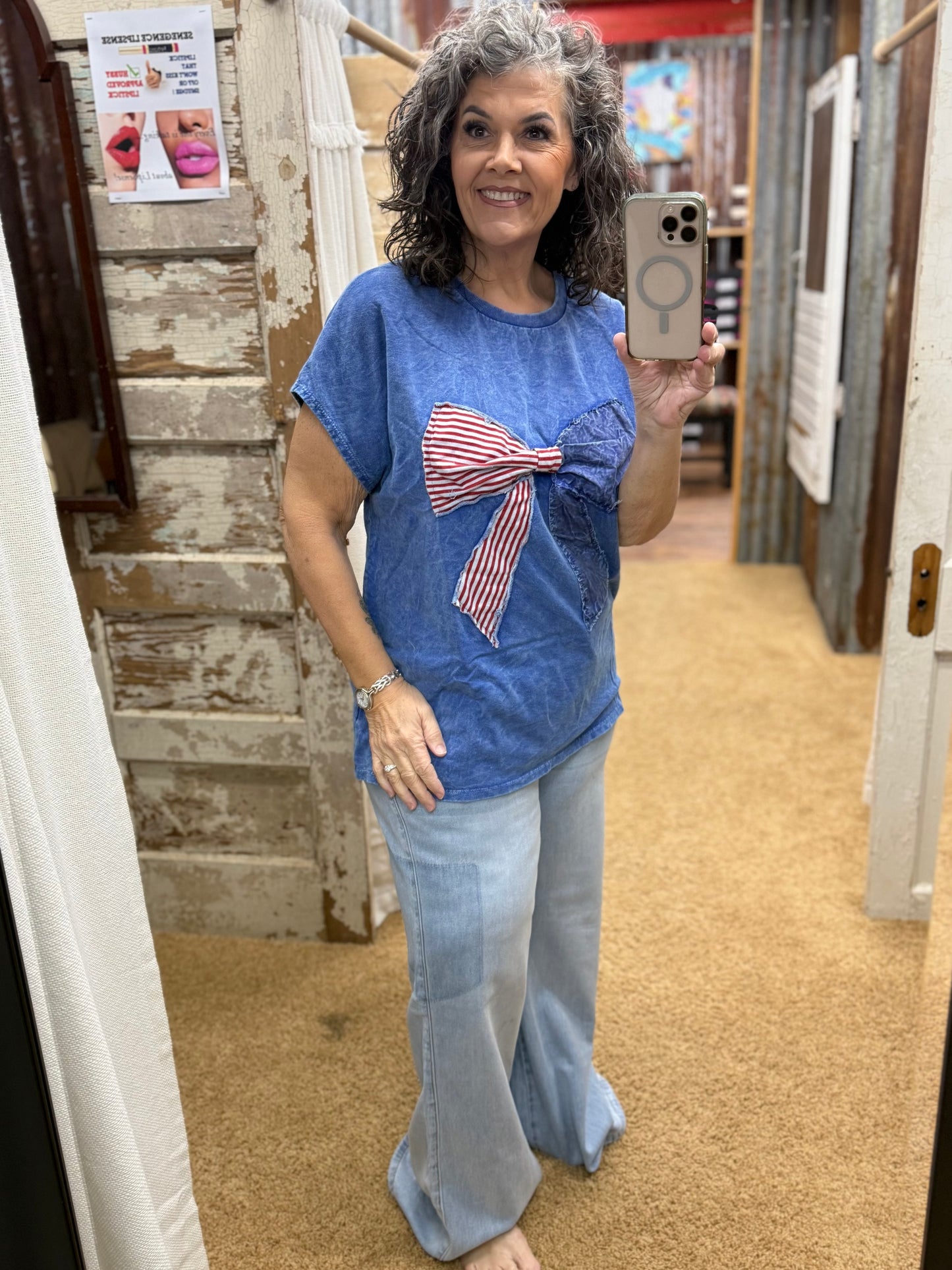 The Cobalt Blue Patriotic Bow Top