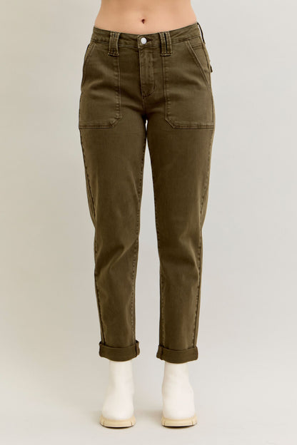 Judy Blue High Waist Forest Weekender Cuffed Jeans 881009