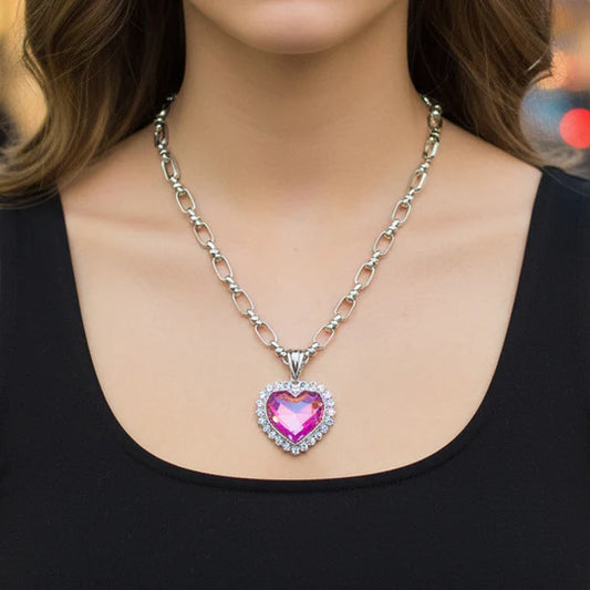 Fuchsia Heart Necklace