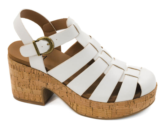 Fishin For A Compliment Ivory Clunky Sandal