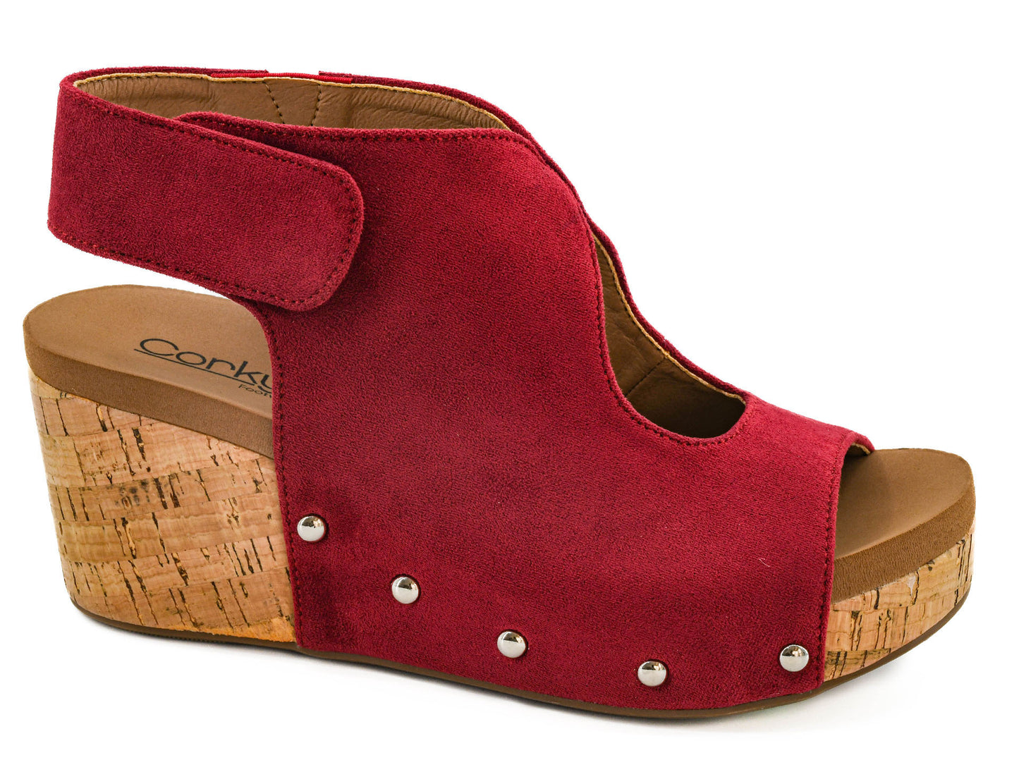 Frisky in Dark Red Faux Suede by Corkys