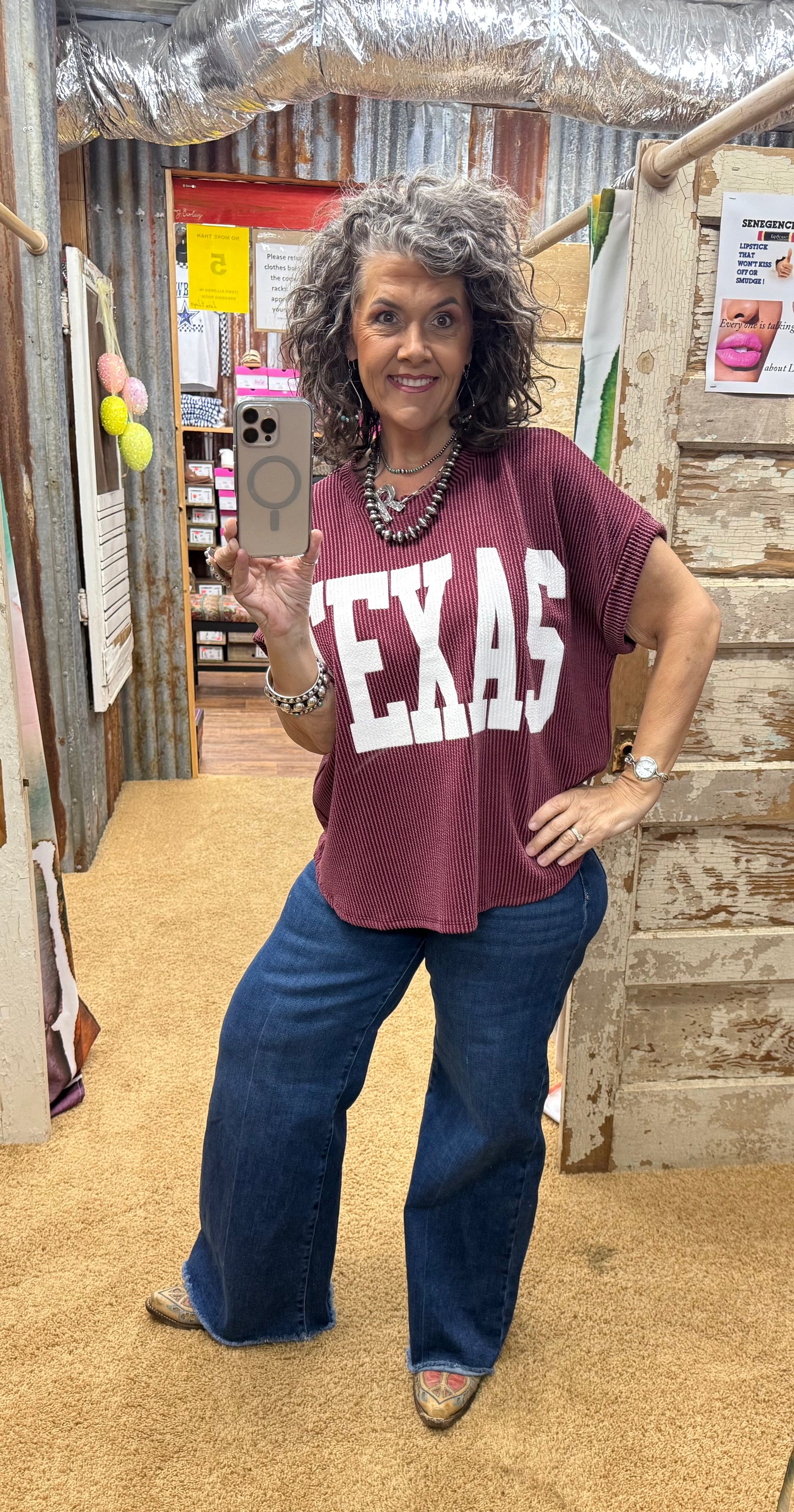 Texas Wine Urban Ribbed Top