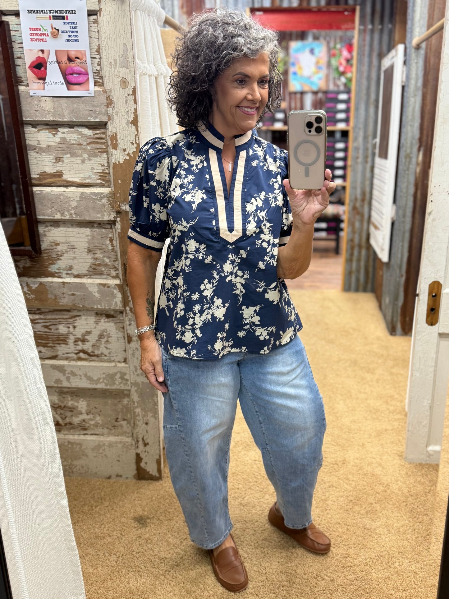 Midnight Blue Blouse by Entro