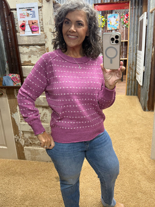 Magenta Textured Sweater