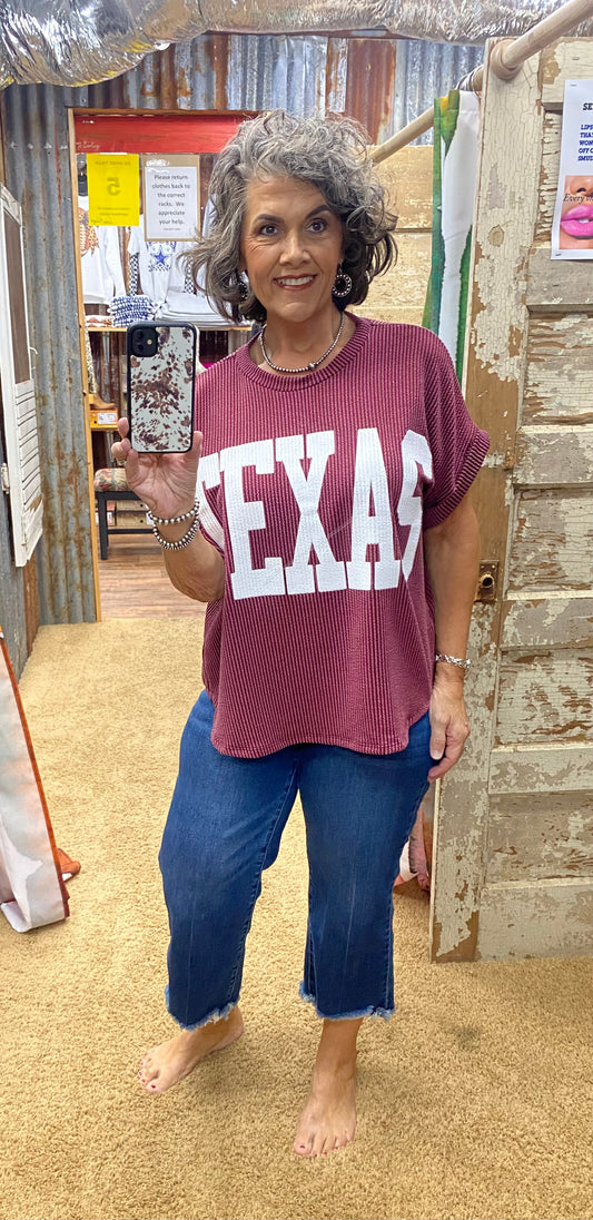 Texas Wine Urban Ribbed Top