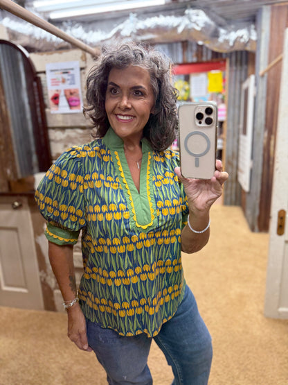 The Teal Deal Blouse by Entro