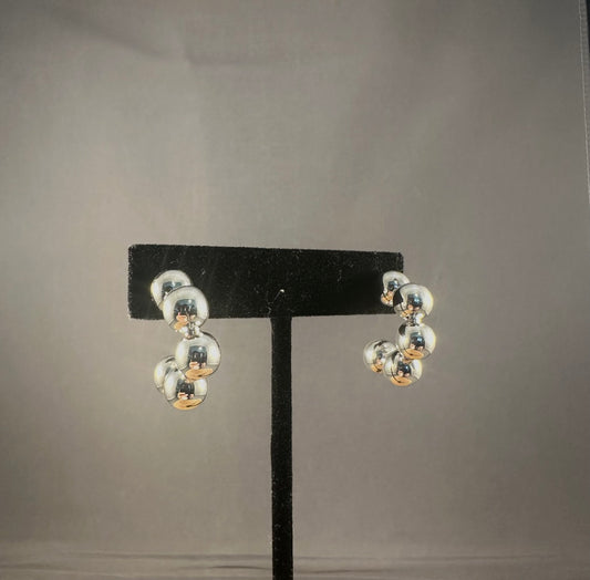 Boho Sol Disco Silver Ball Hoop T1553