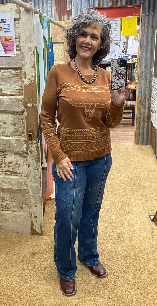 Longhorn Cinnamon Sweater