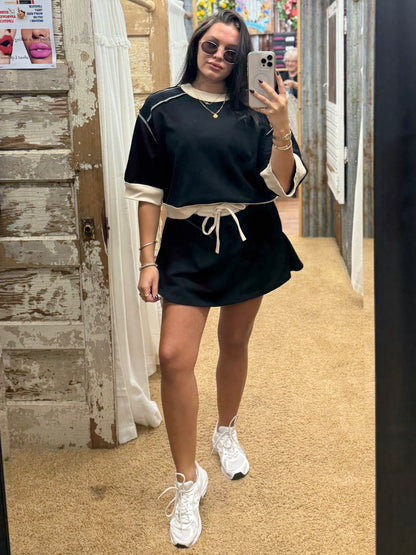 The Makenzie Black Skort & Top Set