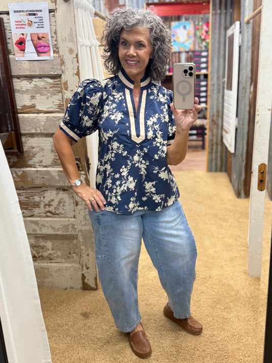 Midnight Blue Blouse by Entro
