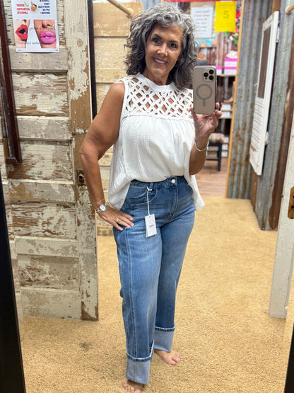 White Sleeveless Top by POL