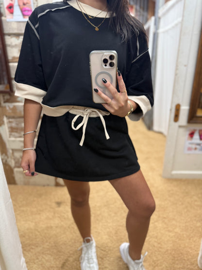 The Makenzie Black Skort & Top Set