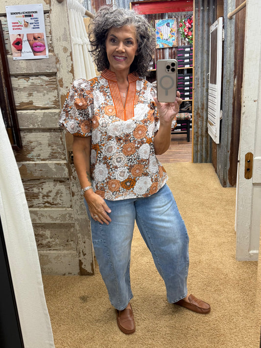 Rust Combo Blouse by Entro