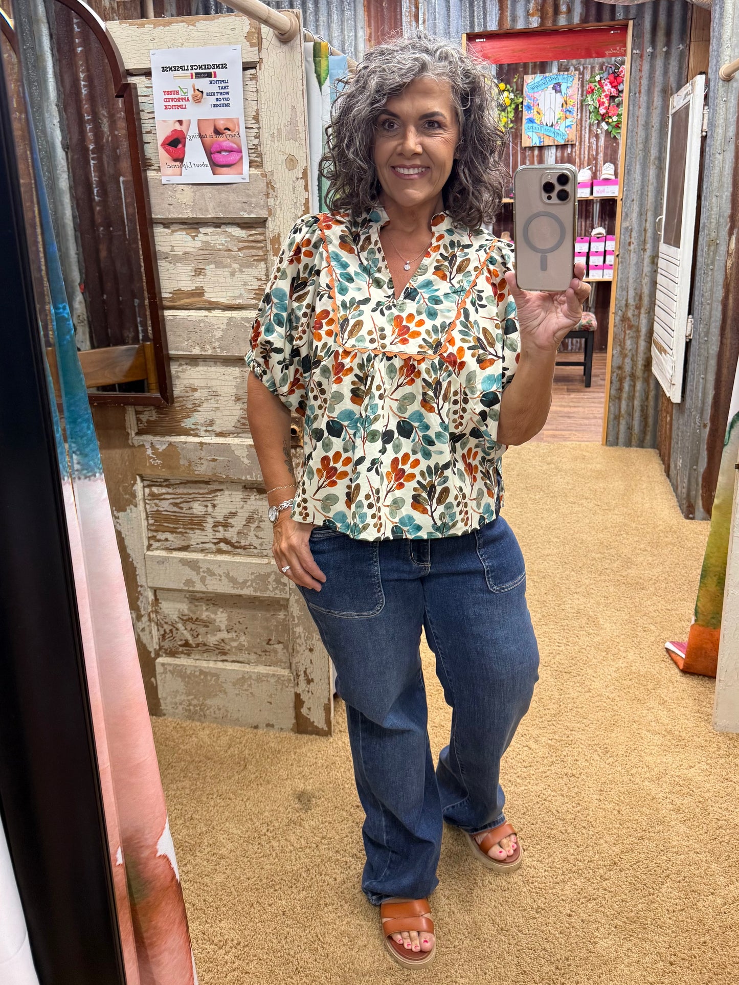 Ecru Botanical Blouse