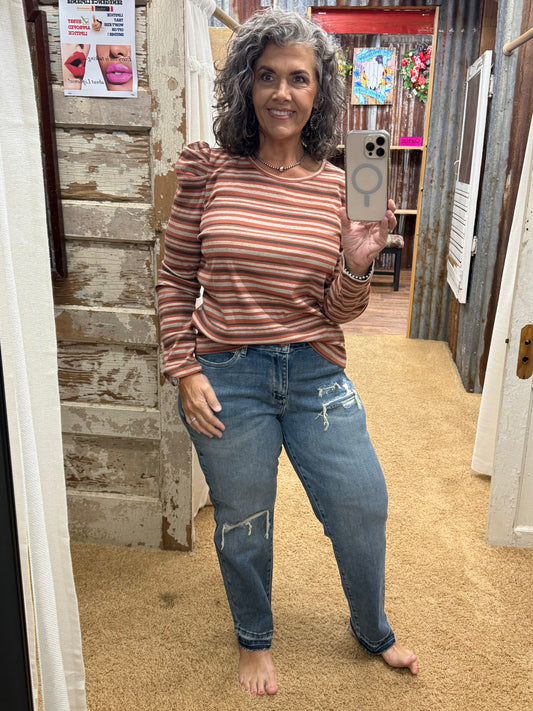 Mocha/Rust Knit Top