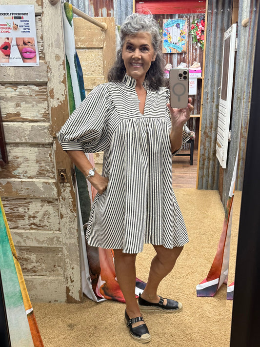 Black Striped Dress by Entro