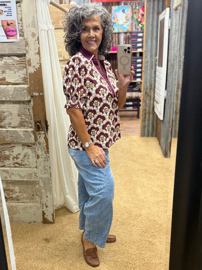 Wine Me Down Blouse by Entro