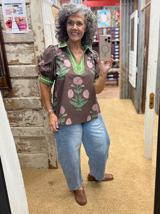 Brown Blouse by Entro