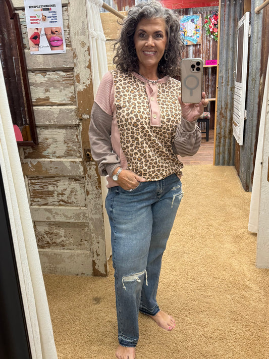 Animal Colorblock Top