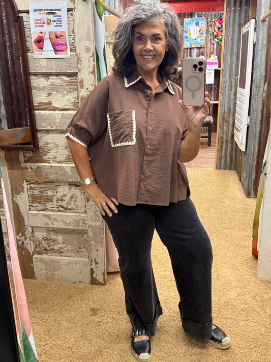 Espresso Dolmon Entro Blouse