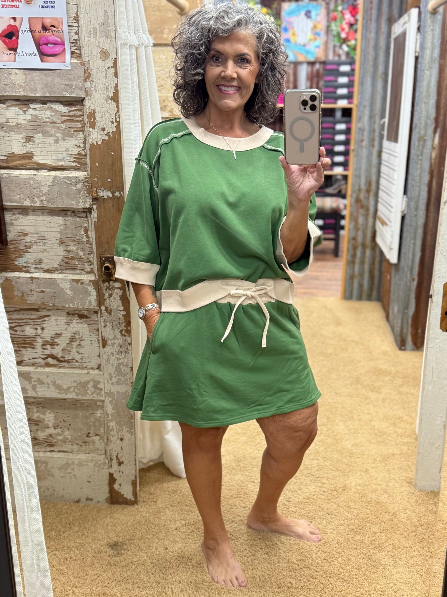 The Makenzie Forest Green Skort & Top Set