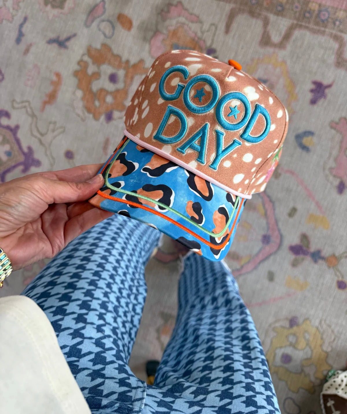 Blue Spotted Good Day Hat
