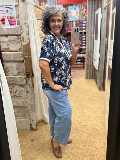 Midnight Blue Blouse by Entro
