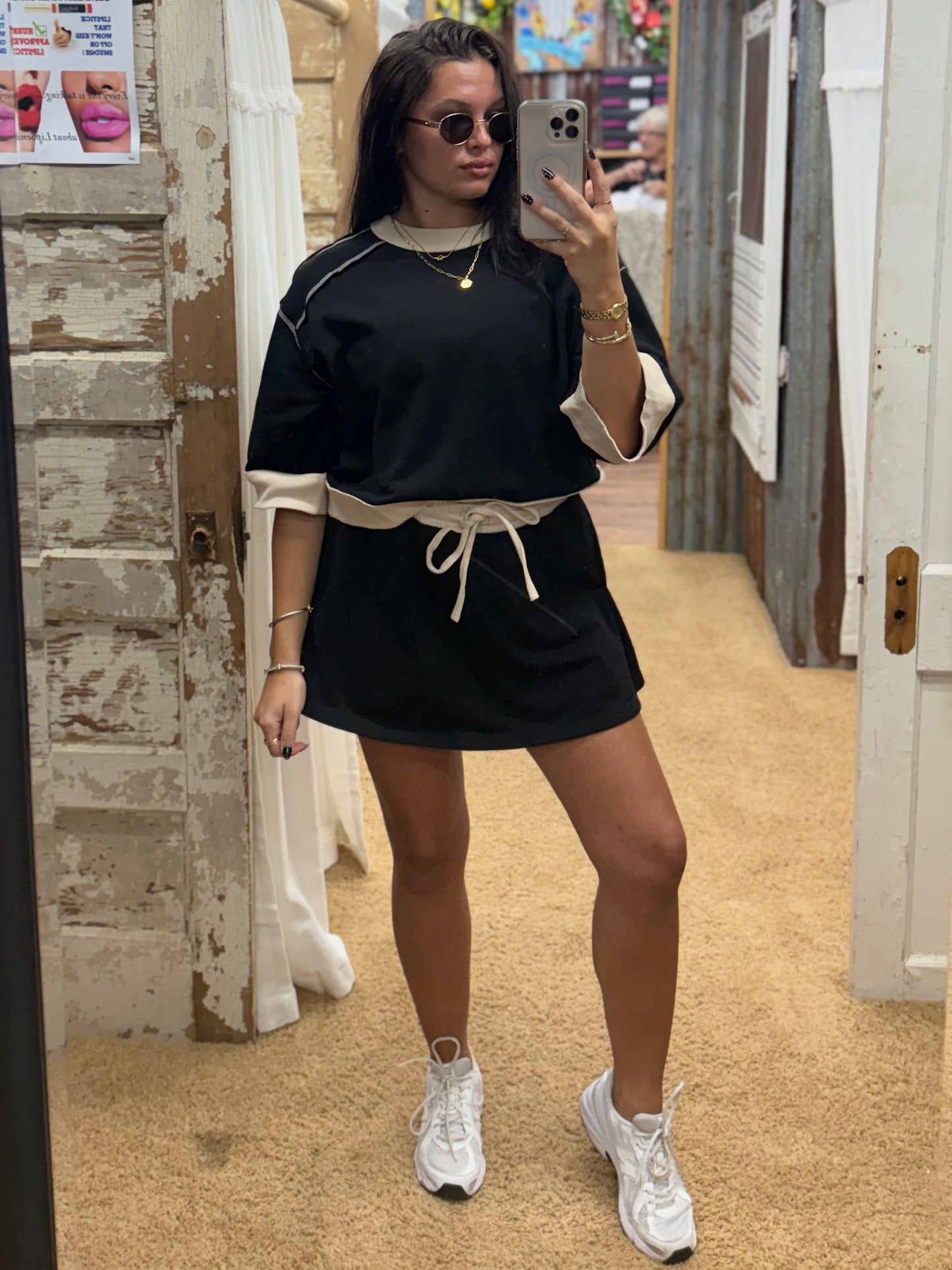 The Makenzie Black Skort & Top Set