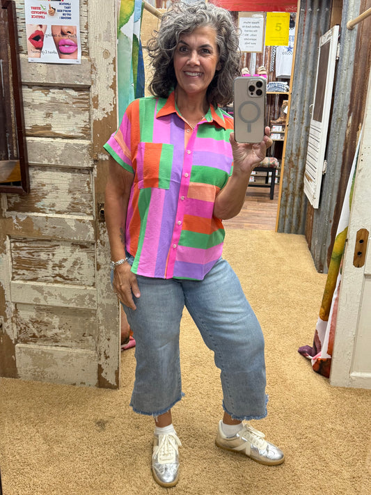 Fruity Striped Blouse