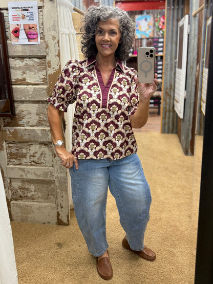 Wine Me Down Blouse by Entro