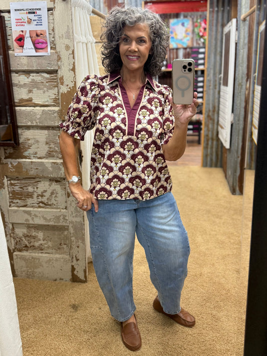 Wine Me Down Blouse by Entro