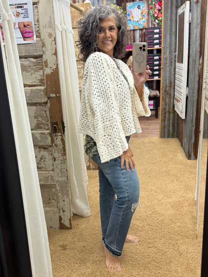 Cream Chenille Cardigan
