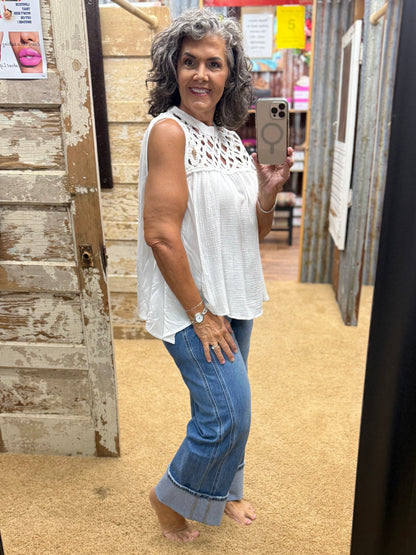 White Sleeveless Top by POL