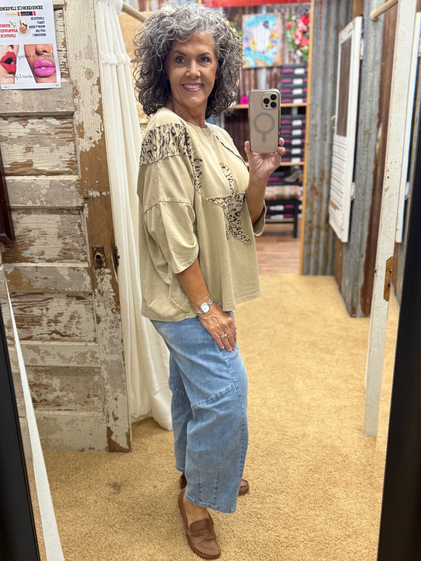 ANIMAL STAR PATCH ATTACHED TERRY TOP