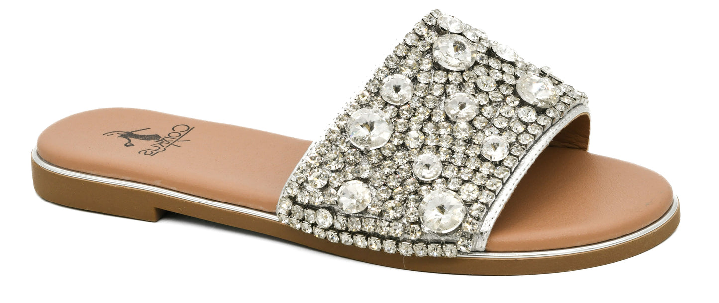 Gimme Kiss - Silver Sandal Slide by Corkys