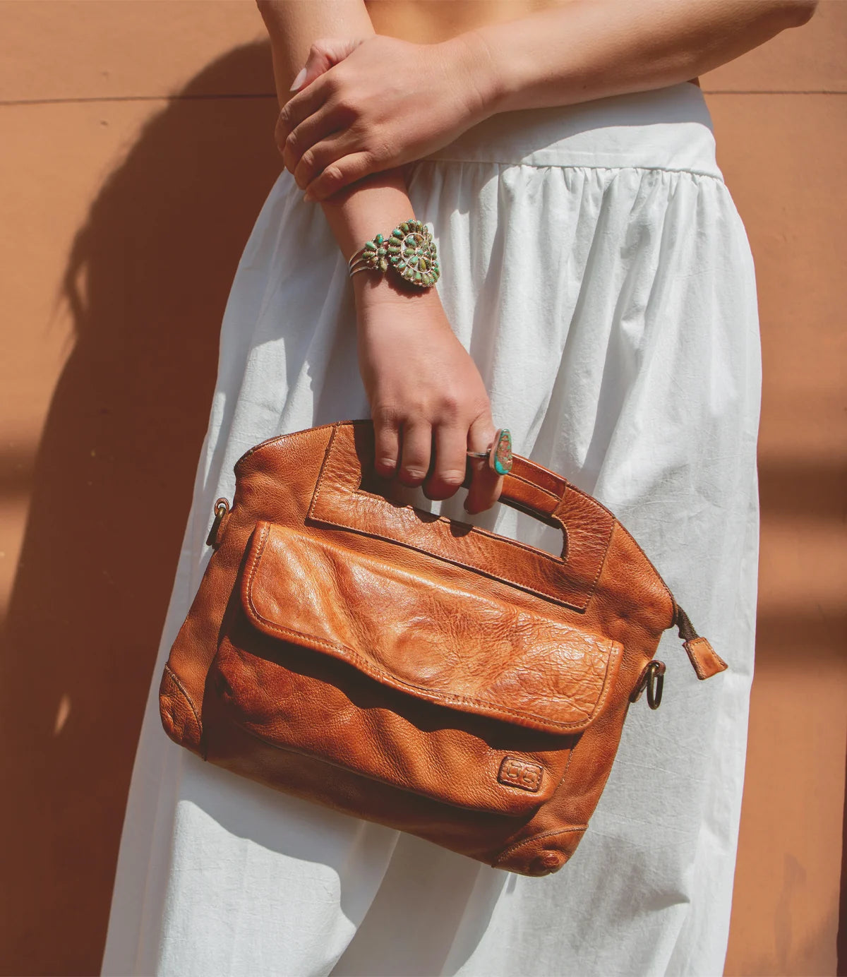 Bed|Stu Greenway Leather Satchel