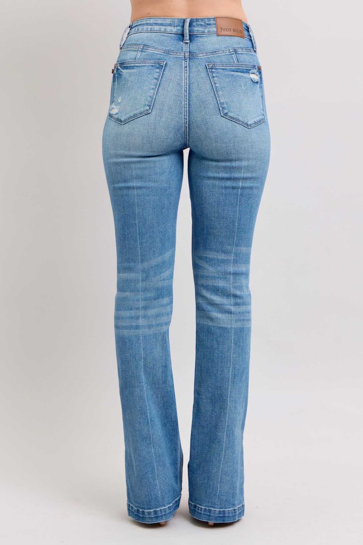 Judy Blue High Waist Tummy Control Side Slit Slim Bootcut Jeans 88930