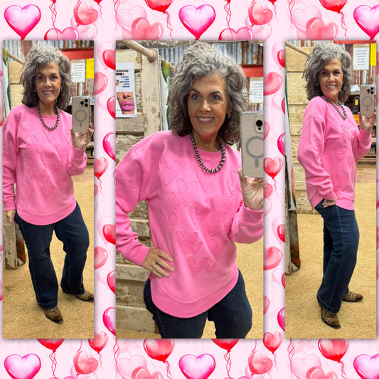 Pink Hearts Sweatshirt