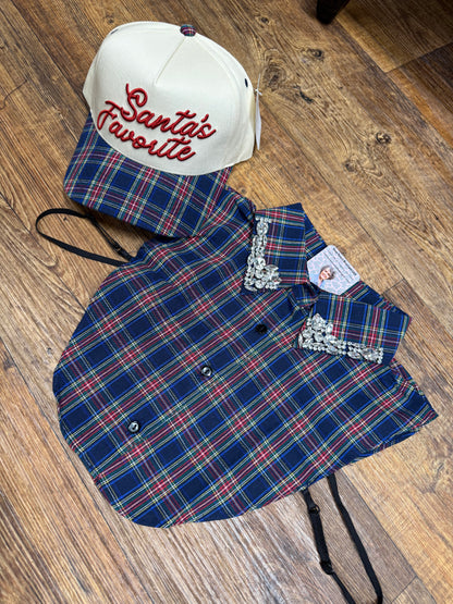 Jeweled Navy Christmas Collar